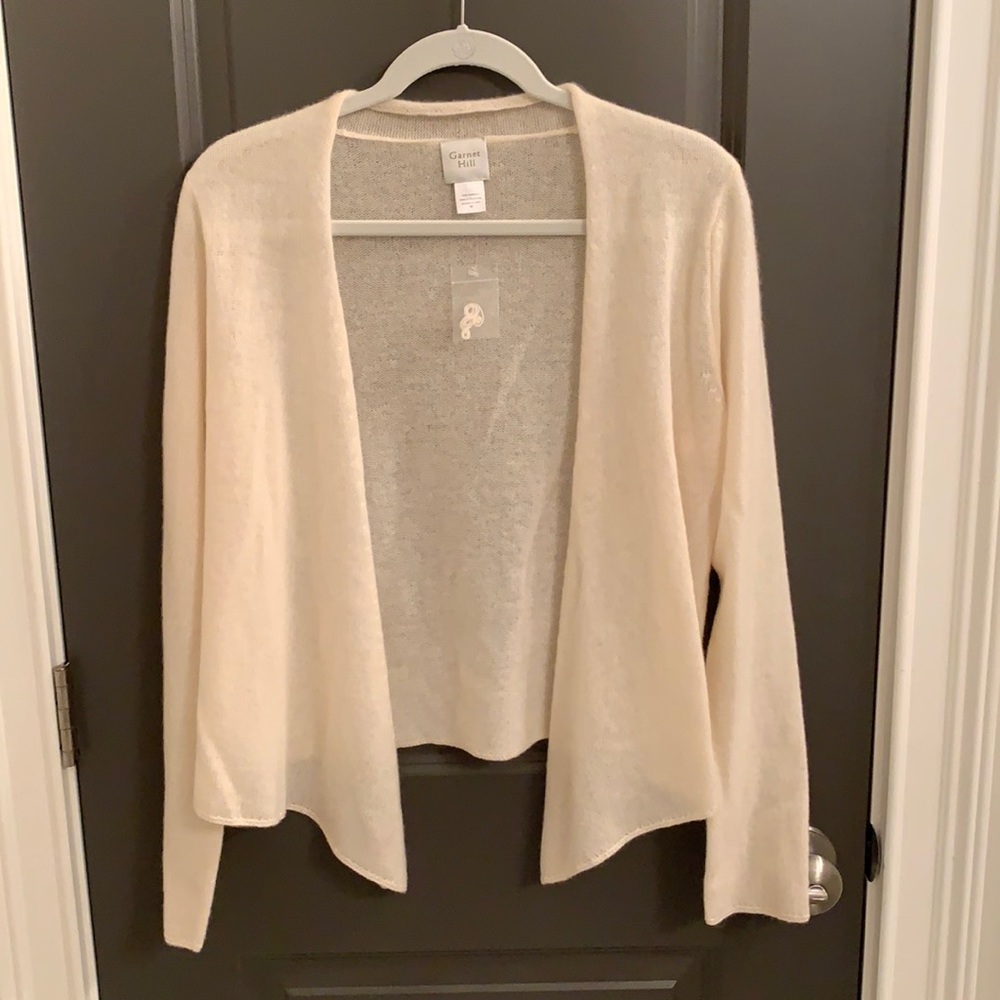 Garnet Hill Cream Cashmere Cardigan